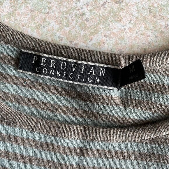 Peruvian Connection Maxi Dress Size‎ Medium Brown Long Knit Pima Cotton - Picture 4 of 6